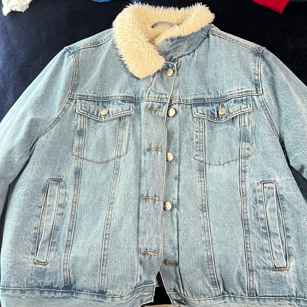 Denim&Co furry Jean jacket